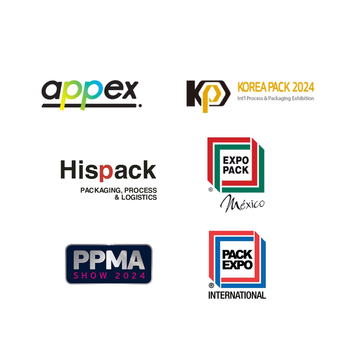 antonio mengibar at international exhibitions appex, koreapack, hispack, pack expo mexico, ppma united kingdom , pack expo chicago united states